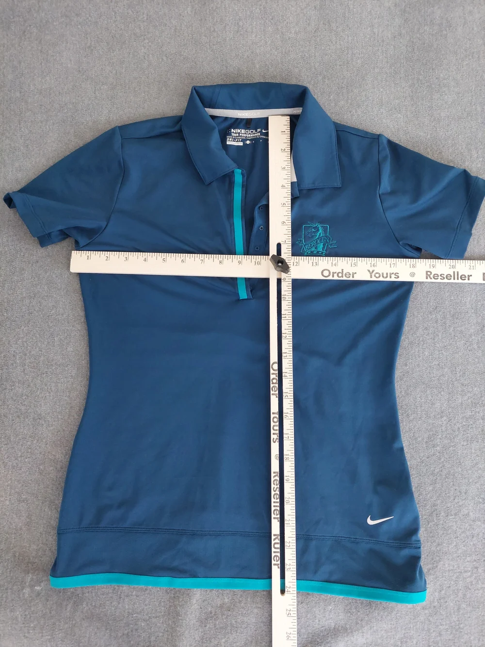Nike Golf Dri-Fit Aberdeen Country Club Polo Teal Women's Small - Picture 3 of 8